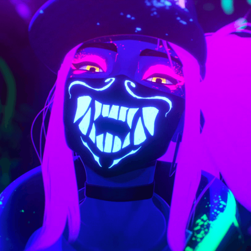 akali close up maquillage neon k/da