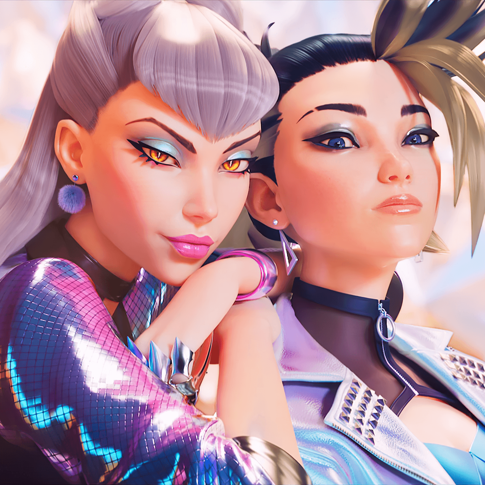 akali et evelynn close up maquillage k/da