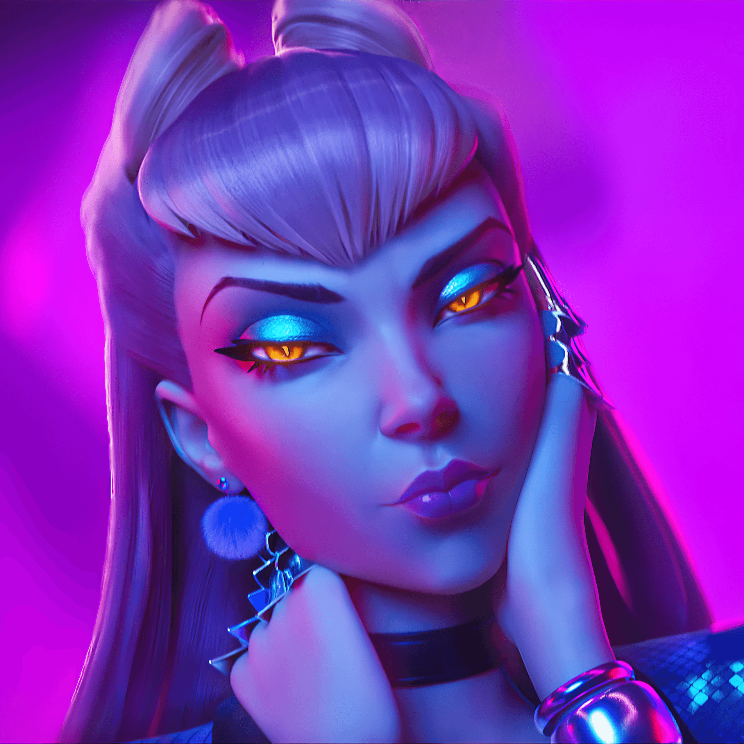 evelynn close up maquillage k/da