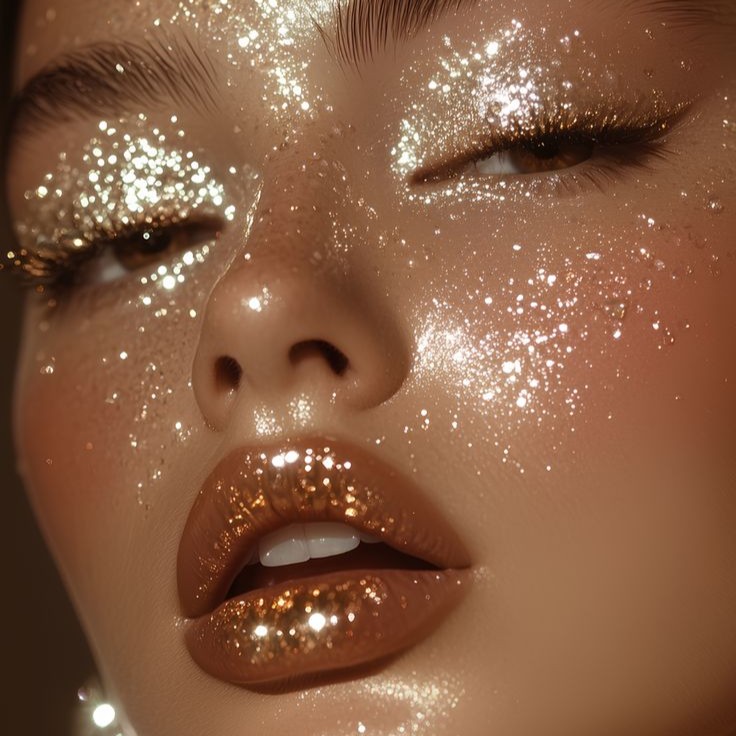 Maquillage paillette doré